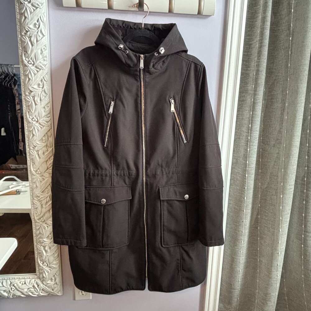 BCBG Fall/Spring Womens Chic Minimalist Jacket in Black size XL